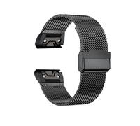 20/22/26mm Quick Fit Strap For Garmin Fenix 8 43 47 51mm 7X 7 Pro 6X 6 5X 5Plus Tactix7 Forerunner 965 Stainless Steel Band Accessories(Black,22mm(Fenix E 47mm))