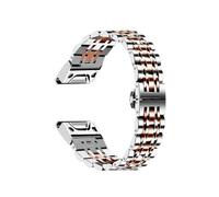 20 22 26mm Quick Release Metal Stainless Steel Strap Fit For Garmin Fenix8 7S 7x 7 6S 6X 6 Pro 5X 5 5S 935 945 Enduro Gen2(Silver rose gold,22mm)