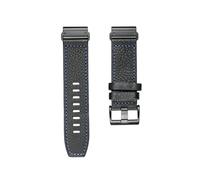 20 22 26mm Quickfit Leather Strap Fit For Garmin Fenix/Actix/Forerunner/Vivoactive/Apploach/MARQ/Enduro(BLK BLU,26mm)