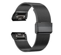 20/22/26mm Stainless Steel Quick disassembly WatchBand fit for Garmin(Black,22mm)