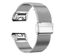 20/22/26mm Stainless Steel Quick disassembly WatchBand fit for Garmin(Silver,22mm)
