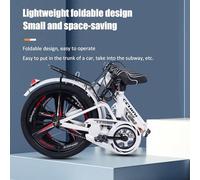 20/22inch Mountain Bike, Lightweight Alloy Folding Bikes For Adults, Height Adjustable Rear Shock Dual Disc Brakes Small Fold Up Size(White,20 inch)