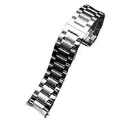 20/22mm Curved End Solid Matte Stainless Steel Watch Band Fit for Seiko/Citizen/Casio/Timex(A-Silver,18mm)