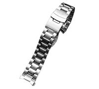 20/22mm Curved End Solid Matte Stainless Steel Watch Band Fit for Seiko/Citizen/Casio/Timex(C-Silver,20mm)