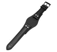 20/22mm Men Rivet Genuine Leather Watchband fit for Fossil CH2564/2565/2891/3051/FS4813/ME3102/AM4535/4486/4532(Black black buckle,20mm)