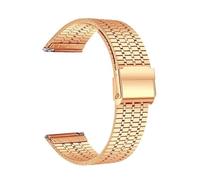 20/22mm Metal Stainless Steel watchband fit for Garmin Venu 3/2/Sq 2 Forerunner 265 255 245 645 Correa Vivoactive 5(Rosy golden,22mm)