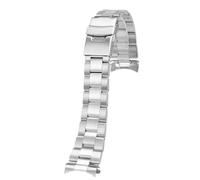 20/22mm Stainless Steel Curved end Watchband Fit for Casio Duro MDV106-1A MDV-106 Mdv107-1A(Silver)