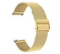 20/22mm Universal Watchband Quick Release Watch Band Mesh Stainless Steel Strap Wrist Belt Bracelet Silver Easy Change(Gold,18mm)