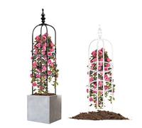 20/23/28cm Tower Obelisk Garden Trellis, Lightweight Black Metal Support For Outdoor Climbing Plants (Color : Black, Size : 28x180cm/11x71in)