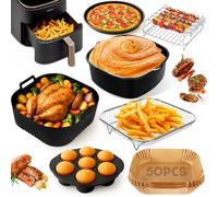 20-23 cm Hot Air Fryer Accessories for Cosori TurboBlaze 5.5L/6L/6.2L/6.4L, Philips XXL 8.3L, Airfryer Accessories Baking Mould Grill Rack Cake Tins for Philips 2000 Series 6.2L NA230