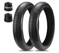 20/24/26x4.0 Inch Puncture Proof All Season Tires - Heavy Duty E-Bike Replacement Set with Inner Tubes for Mountain/Snow/Beach Fat Tire Bikes(20x4.0 in)