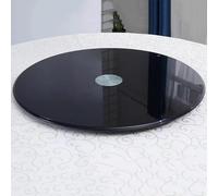 20/24/27/31/35/39in Home Turntable Lazy Susan, Tempered Glass Turntable, Large Black Tabletop Rotating Tray, Display Swivel Serving Plate for Dining Table, Rotating Food Turntable (Size : 50cm