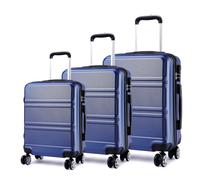 (20 + 24 + 28 inch Navy) 3pcs Suitcase Sets ABS Hard Shell Luggage Travel Trolley Case