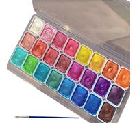 20/24 Colors Gouache Paint Set Watercolor Painting Set,Metallic Watercolour Paints, Glitter Watercolour Solid Paint Box Water Colour Paints Sets Metallic Watercolours 24 Colors