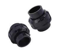 20/25/32/40/50mm Black PVC Union Connector Garden Irrigation Pipe Direct Joints Aquarium Drainage Straight Connectors(25mm,2 Pieces)