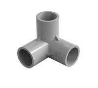 20 25 32 40 50mm Grey PVC Pipe Connector Straight Elbow Tee Cross Joints Water Pipe Adapter 3 Ways Joints(Grey,40mm)