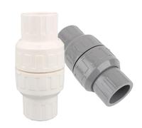20/25/32/40/50mm PVC Check Valve Water Pipe One Way No-Return Valve 1Pcs(40mm(Without Spring),Grey)
