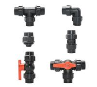 20/25/32/40/50mm PVC PE Tube Connector Tap Water Splitter Plastic Ball Valve Joint Garden Agriculture Water Pipe Fittings(Tee Valve,50mm)
