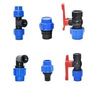20/25/32/40/50mm PVC PE Tube Tap Water Splitter Elbow Tee Plastic Ball Valve Connector Garden Agriculture Pipe Fittings(Green-1)