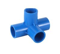 20 25 32mm PVC Pipe Connectors Stereoscopic 3 4 5 Ways Joints Water Adapters Home DIY Tube and Irrigation Fittings(Blue 4-Way Joint,I.D 25mm)