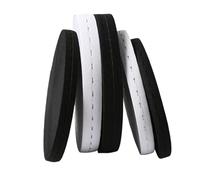 20/25mm Black White Adjustable Buttonhole Elastic Belt Pregnant Women's Pants Crochet Flat Eyelet Button Wa(White,5M,20mm)