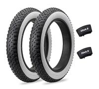 20/26x4.0 Inch E-Bike Fat Tires Replacement Set, 2 Folding Bead Tires with 2 Inner Tubes for Wide Urban Street Mountain or 3-Wheel Bikes(20x4.0)