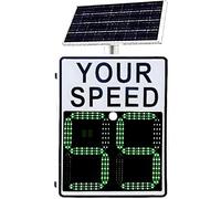 20''*27''/24''*35'' Solar Powered Radar Feedback Sign,Digital Radar Speed Detector,Aluminum Solar LED Speed Traffic Signs,Warning Speed Limit Board 3DigitDisplayWhite-60×90cm/24×35in