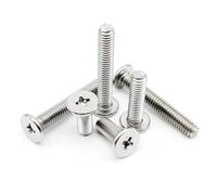 20/30/40/50/100pcs Cross Ultra Thin Super Low Flat Wafer Head Bolt Screw CM M1.4 M1.6 M2 M2.5 M3 M4 M5 M6 A2-70 304 Stainless Steel(100pcs M1.6x5mm)