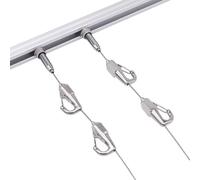 20 30 40 50 60 63 Inch Home Picture Hanger Wire Kit, Mobile Picture Rail Hanging Cord with Hooks for Display Kids Artwork On Wall,