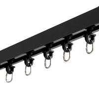 20 30 40 50 60 70 80 90 100 Pcs Room Divider Ceiling Track Set,Heavy-Duty Sliding Curtain Track Roller For Window Drapery, Rail Pulley Runners Curtains Carrier(Black,50pcs)