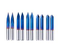 20/30/45/60/90deg 0.1mm Triangular CNC Router Bits Set, 1/8" Shank Engraving Carving V-Bit with Nano Blue Coating Sharp Pyramid Bits for Acrylic Wood MDF Aluminum Lettering Sign Making