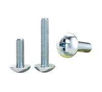 20/30/50/100/200pcs M3 M4 M5 M6 M8 Galvanized Cross Large Flat Head Screws Umbrella Head Screws Large Cap Mushroom Head Round Head Machine Screws(50mm,M8 (20PCS))
