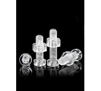 20/30/50/100/200sets M3 M4 M5 M6 Acrylic Clear Transparent Plastic Nylon Round Head Phillips Cross Screw Bolt + Hex Nut(20sets,M4x20)
