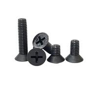 20/30/50/100Pcs Black Nylon Countersunk Head Screws M2.5 M3 M4 Plastic Flat Machine Screw Length 5-40mm(15mm,M4(50pcs))