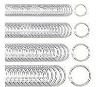 20/30/50Pcs 15 20 30 45mm Silver Metal Loose Leaf Book Binder Hinged Rings Keychain Album Scrapbook Craft Open Rings Office Binder Hoops (30mm)