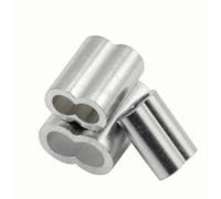 20/30/50PCS Double Hole Cable Fixing Clip Aluminum Wire Ferrules Clips Steel Rope Crimp Sleeve For M1.2/M1.5/M2/M2.5/M3/M4(M2 50PCS)