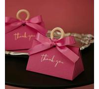 20/30/50Pcs Gift Box Wooden Ring Triangular Pillar Candy Bag Packaging for Baby Shower Party Favor Supplies