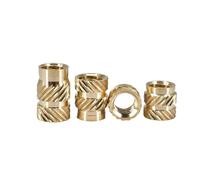 20/30/50PCS M2 .5 M3 M4 M5 M6 M8 Heating Brass Insert Nut Double Twilled Knurled Threaded 3d Printer Inserts Hot Melt Nuts Soldering Tips(M4xL4xOD5 (30pcs))