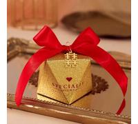 20/30/50Pcs Silver Gray Paper Gift Box Diamond Shaped Candy Packaging Wedding Party Favour Baby Shower Festival Supplies