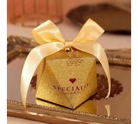 20/30/50Pcs Silver Gray Paper Gift Box Diamond Shaped Candy Packaging Wedding Party Favour Baby Shower Festival Supplies