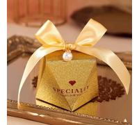 20/30/50Pcs Silver Gray Paper Gift Box Diamond Shaped Candy Packaging Wedding Party Favour Baby Shower Festival Supplies