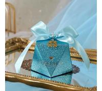 20/30/50Pcs Silver Gray Paper Gift Box Diamond Shaped Candy Packaging Wedding Party Favour Baby Shower Festival Supplies
