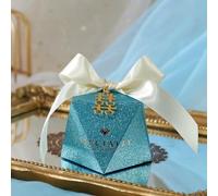 20/30/50Pcs Silver Gray Paper Gift Box Diamond Shaped Candy Packaging Wedding Party Favour Baby Shower Festival Supplies