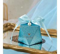 20/30/50Pcs Silver Gray Paper Gift Box Diamond Shaped Candy Packaging Wedding Party Favour Baby Shower Festival Supplies
