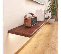 20 * 30cm Wooden Floating Wall Shelf, Wall Mounted Shelf, Decorative Storage Shelf, Thickness 2cm, Rounded Corners, Strong Load Capacity(Walnut Colour,20 * 60cm)