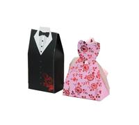 20/30pcs Bride And Groom Candy Box Wedding Favor And Gifts Box Sweet Bags With Ribbon Wedding Decoration Souvenirs Party Decor For Parties(Style 8,30 Groom)