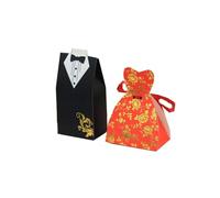 20/30pcs Bride And Groom Candy Box Wedding Favor And Gifts Box Sweet Bags With Ribbon Wedding Decoration Souvenirs Party Decor For Parties(Style 7,30 Groom)
