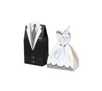 20/30pcs Bride And Groom Candy Box Wedding Favor And Gifts Box Sweet Bags With Ribbon Wedding Decoration Souvenirs Party Decor For Parties(Style 2,20 Groom)