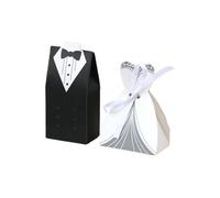 20/30pcs Bride And Groom Candy Box Wedding Favor And Gifts Box Sweet Bags With Ribbon Wedding Decoration Souvenirs Party Decor For Parties(Style 6,20 Groom)