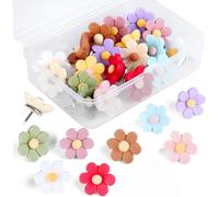 20/30pcs Flower Head Push Pins Drawing Pin Cork Notice Board Display Thumb Tuck Memo File Colorful Bulletin Board Push For Photo